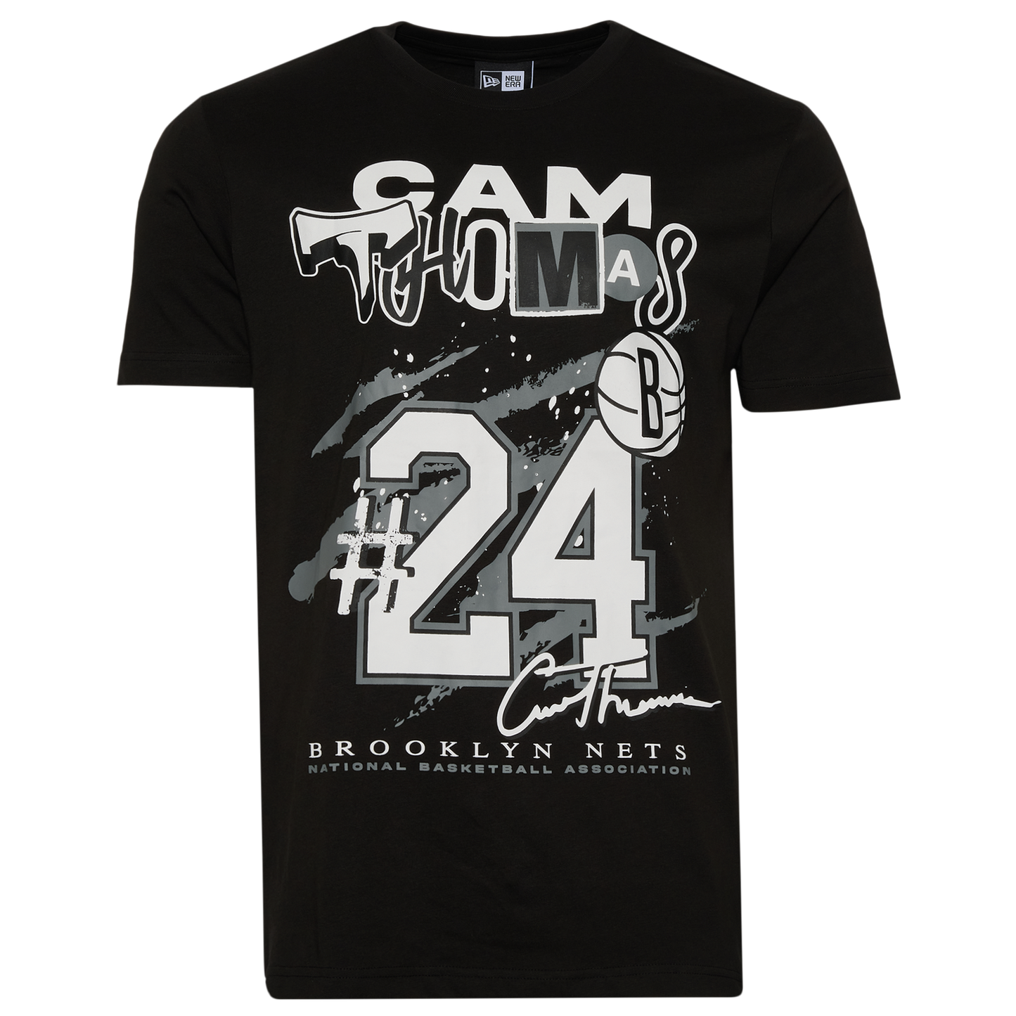 New Era Nets Cam Thomas Oversize T-Shirt - Men's - Black/Multi
