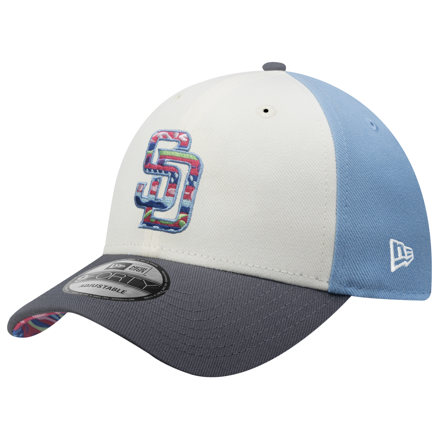 New Era Padres 9Forty City Element Guatemala Cap - Men's - Pastel Blue/Multi