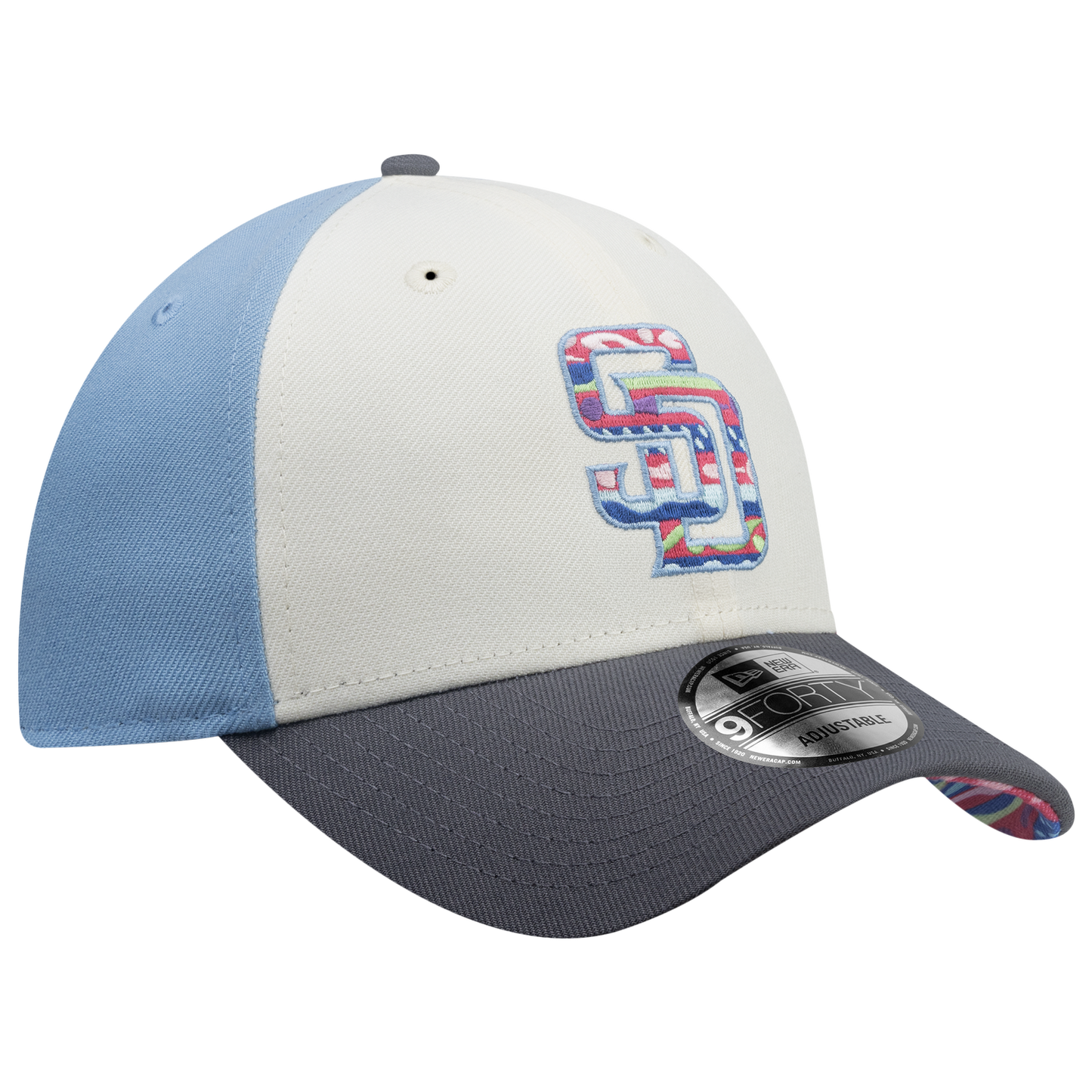 New Era Padres 9Forty City Element Guatemala Cap - Men's - Pastel Blue/Multi