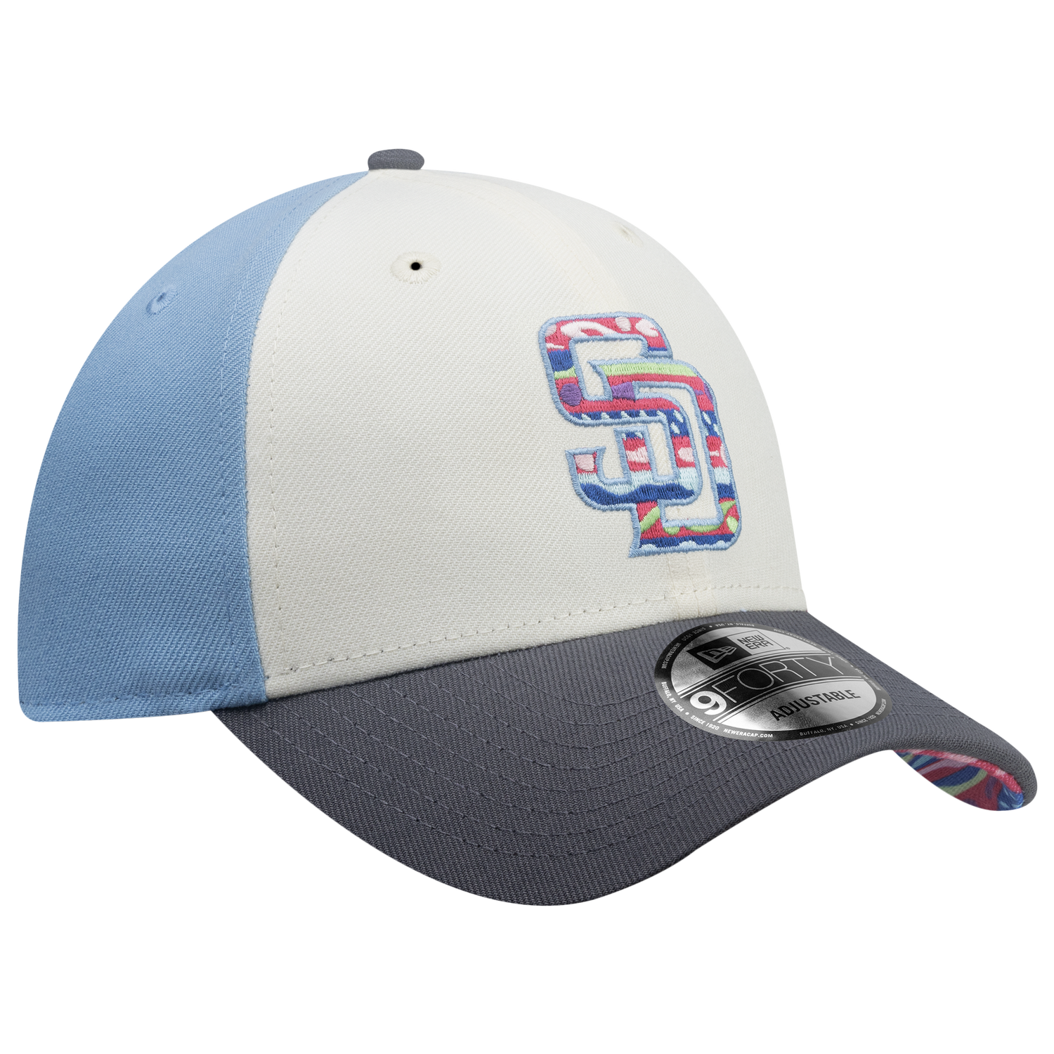New Era Padres 9Forty City Element Guatemala Cap - Men's - Pastel Blue/Multi