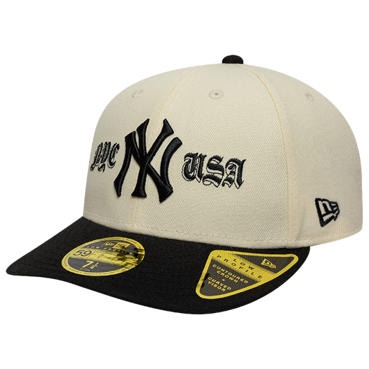 New Era Yankees 59FIFTY Coops Logo LP Cap - Men's - Black/White