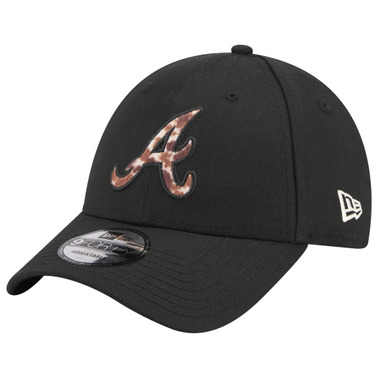 New Era Braves 9FORTY Faux Pony Infill Cap - Men's - Black/Multi