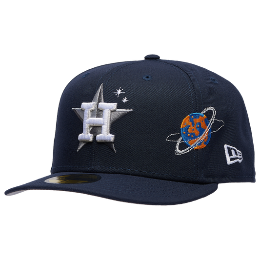 New Era Astros Planet Icon PC Cap - Men's - Navy/Orange