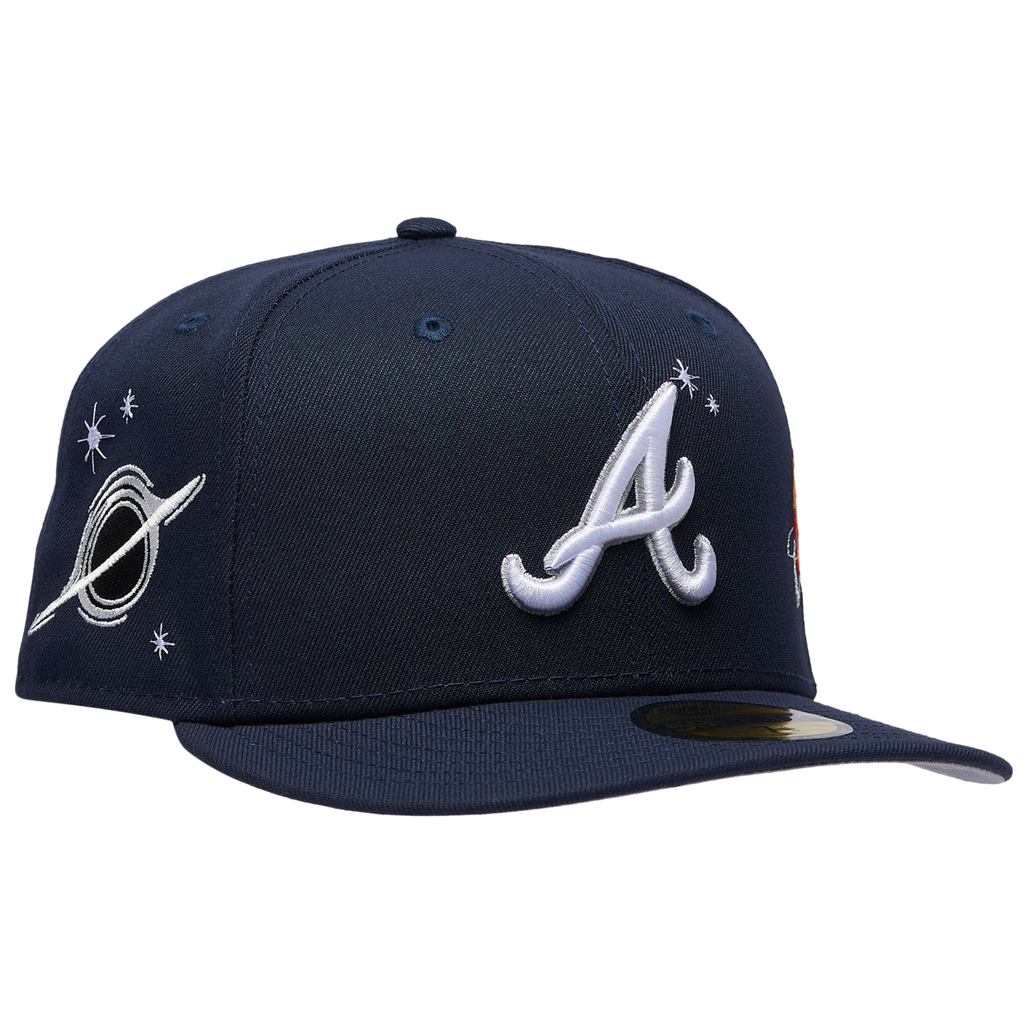 New Era Braves Planet Icon PC Cap - Men's - Navy/Orange