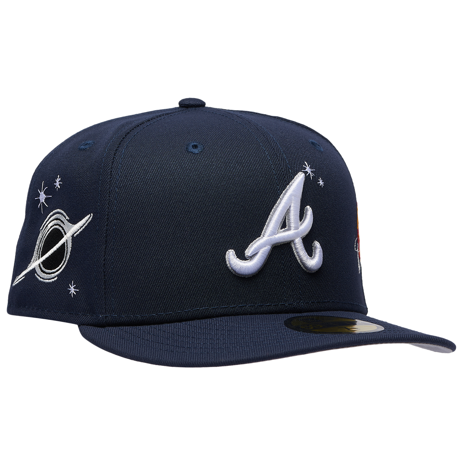 New Era Braves Planet Icon PC Cap - Men's - Navy/Orange