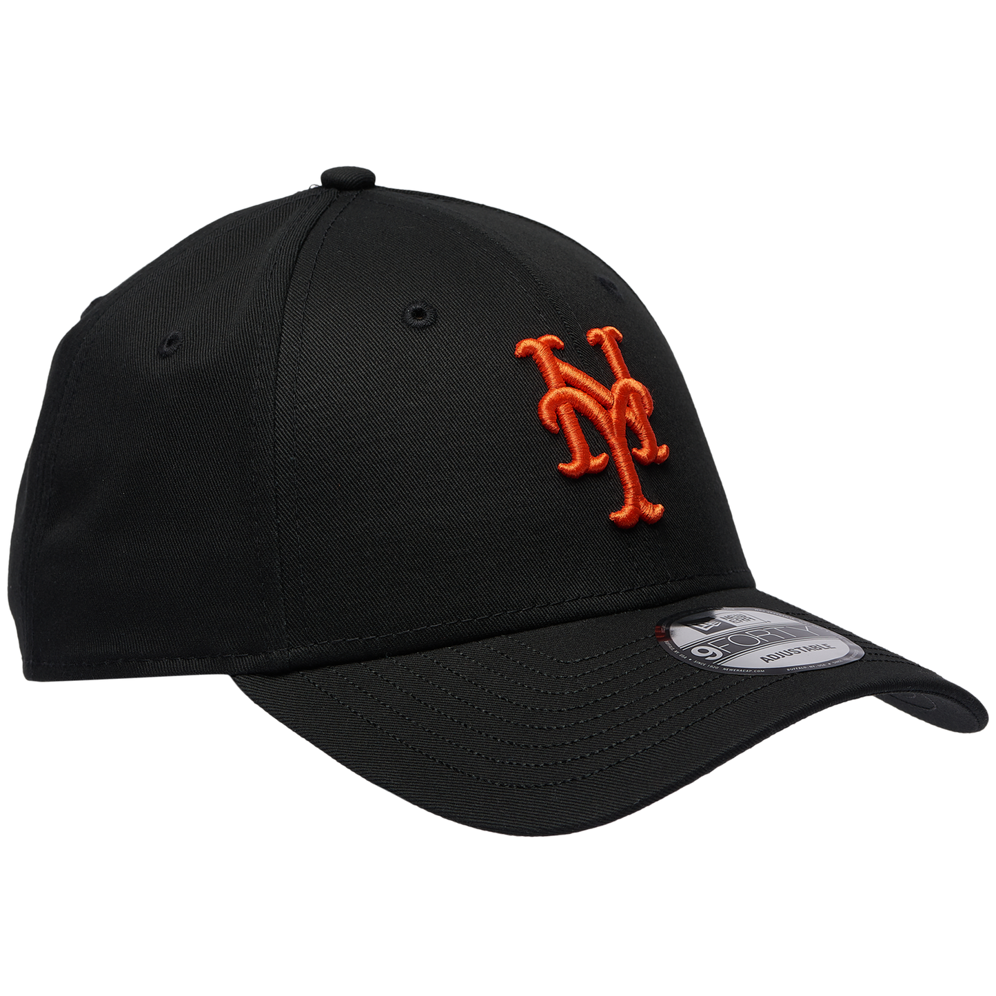 New Era Mets Visor Script 9FORTY Cap - Men's - Black/Orange