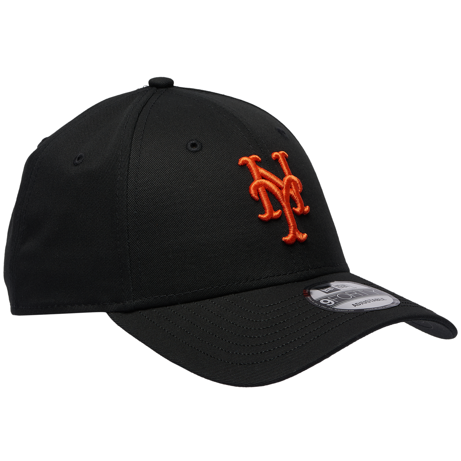 New Era Mets Visor Script 9FORTY Cap - Men's - Black/Orange