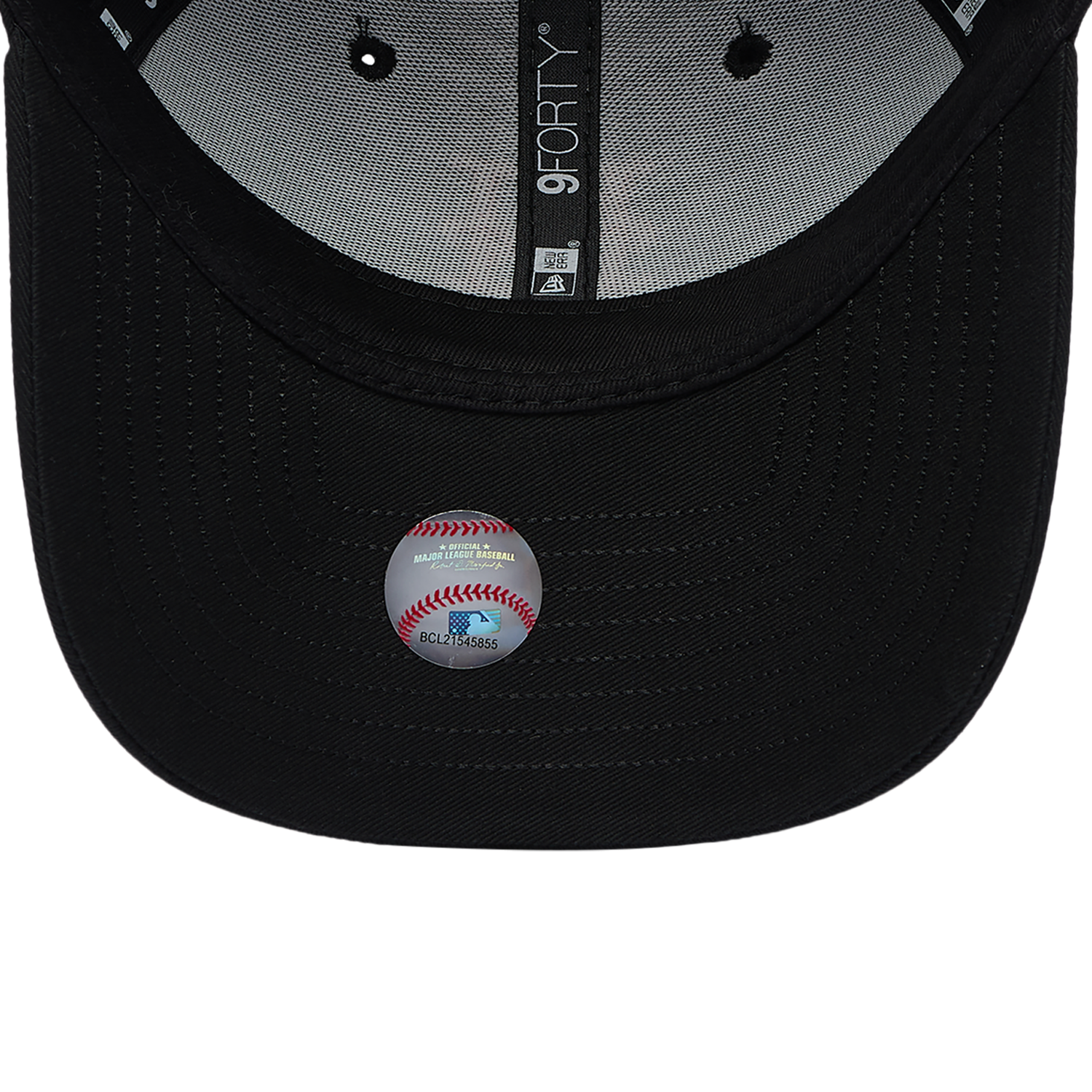 New Era Mets Visor Script 9FORTY Cap - Men's - Black/Orange