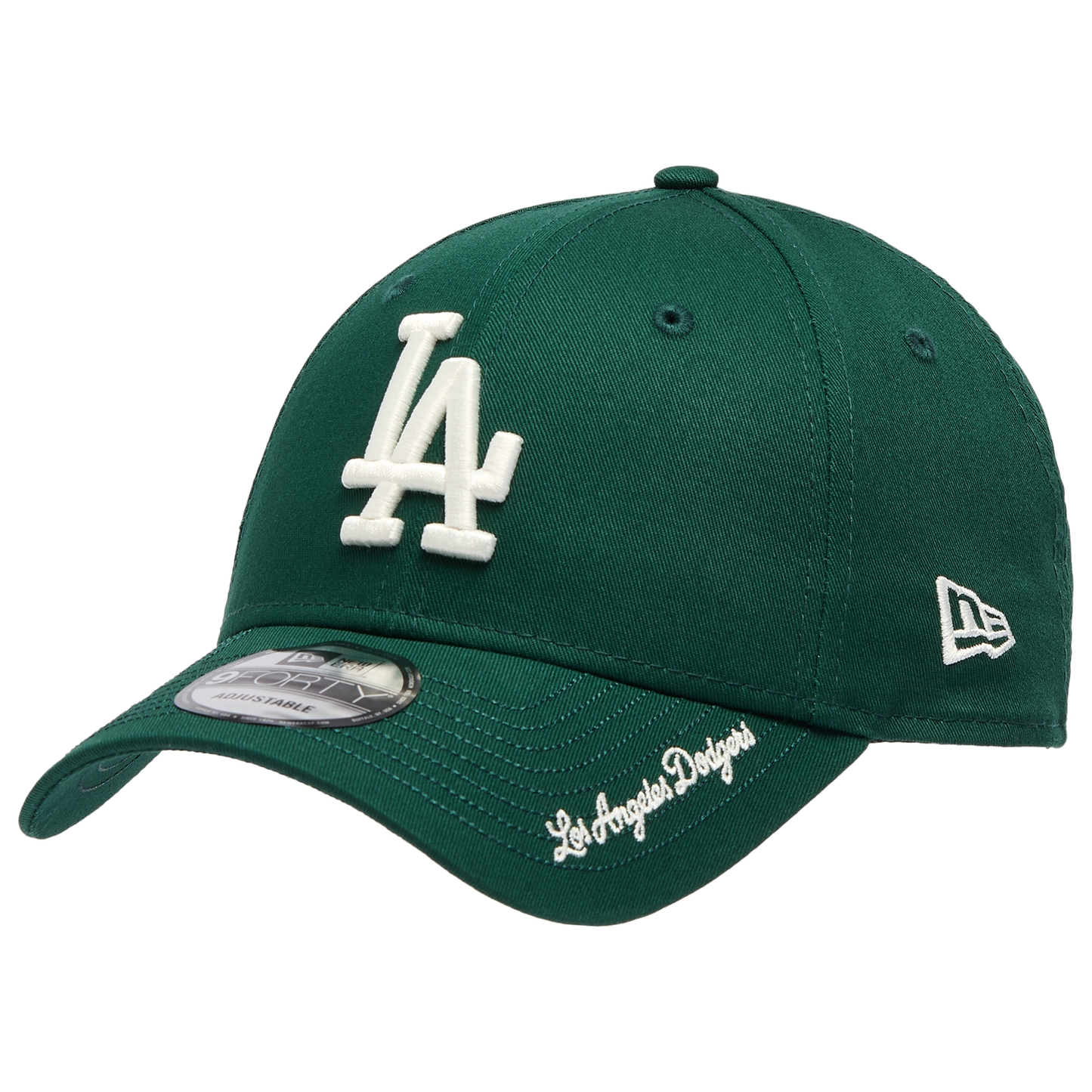 New Era Dodgers Visor Script 9FORTY Cap - Men's - Green/White