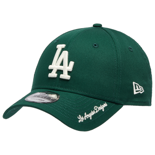 New Era Dodgers Visor Script 9FORTY Cap - Men's - Green/White