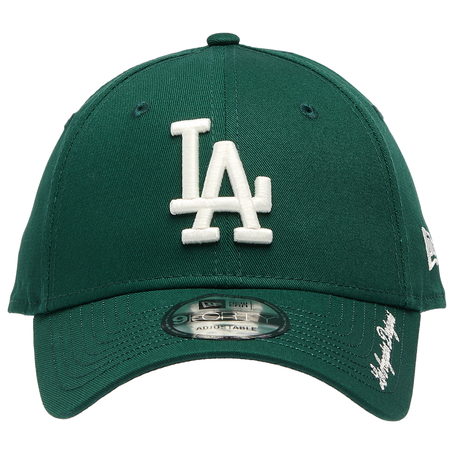 New Era Dodgers Visor Script 9FORTY Cap - Men's - Green/White