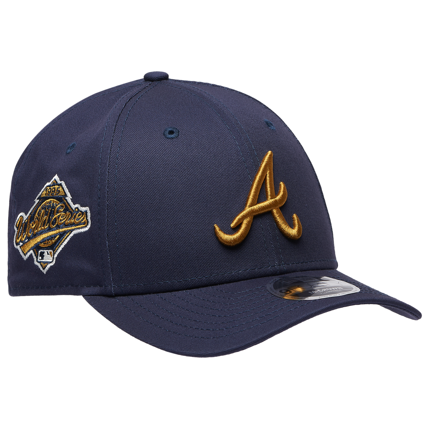 New Era Braves WS Patch 9FORTY Cap - Men's - Navy/Gold