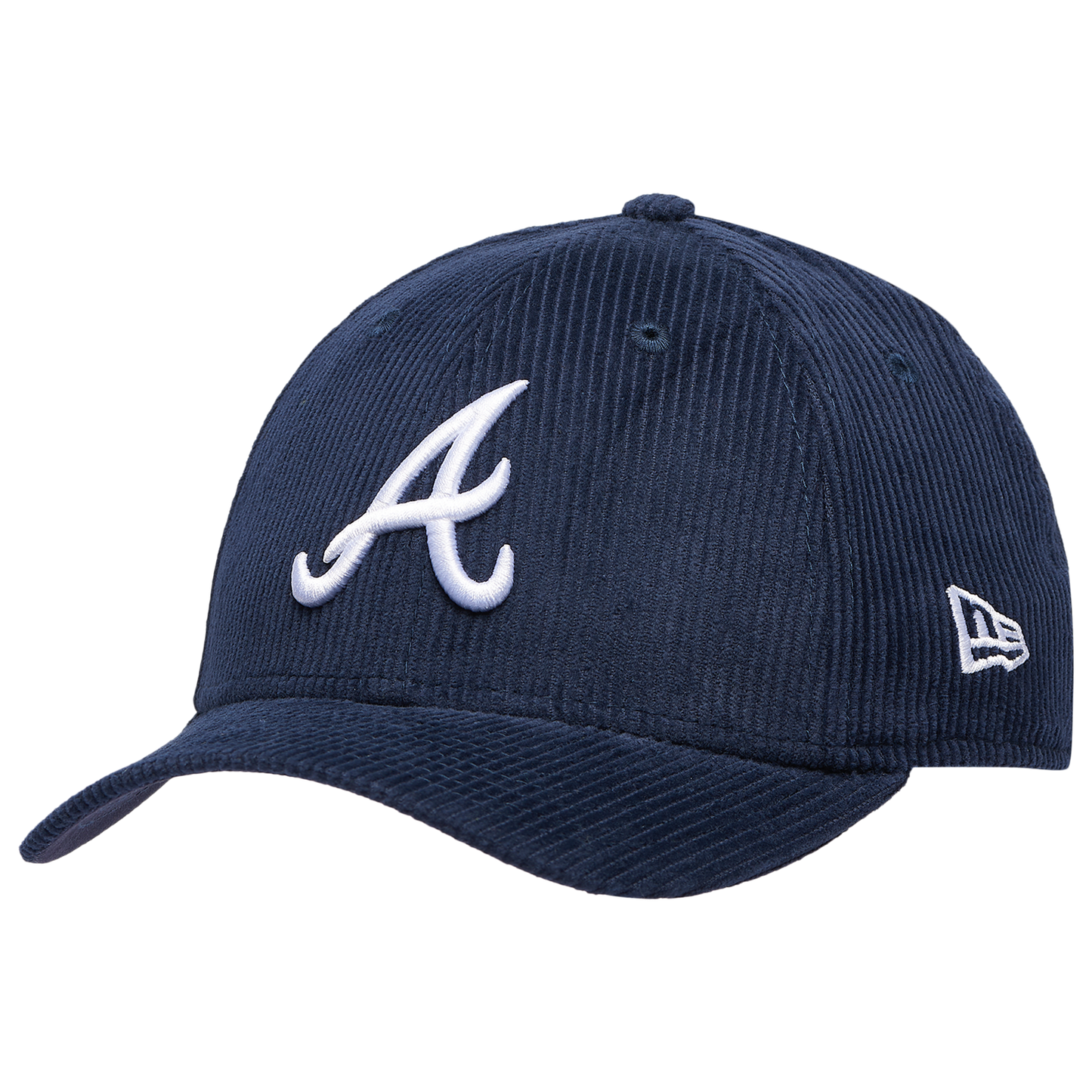 New Era Braves Cord 9FORTY Cap - Men's - Navy/White