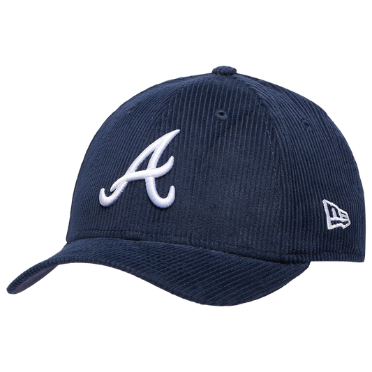 New Era Braves Cord 9FORTY Cap - Men's - Navy/White