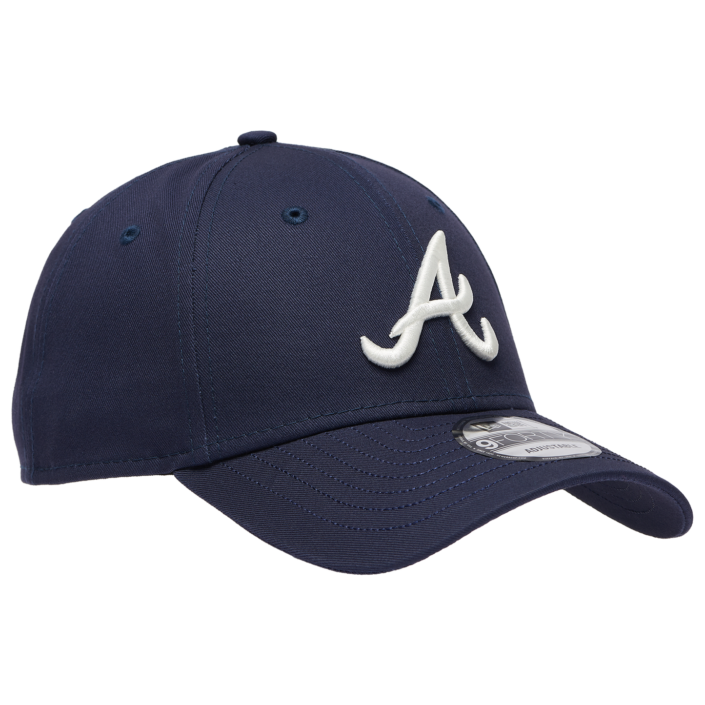 New Era Braves Visor Script 9FORTY Cap - Men's - Navy/White