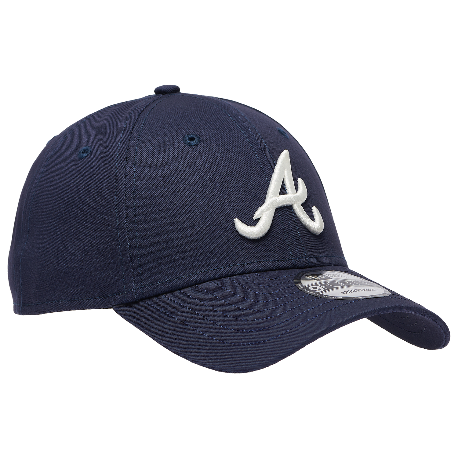 New Era Braves Visor Script 9FORTY Cap - Men's - Navy/White