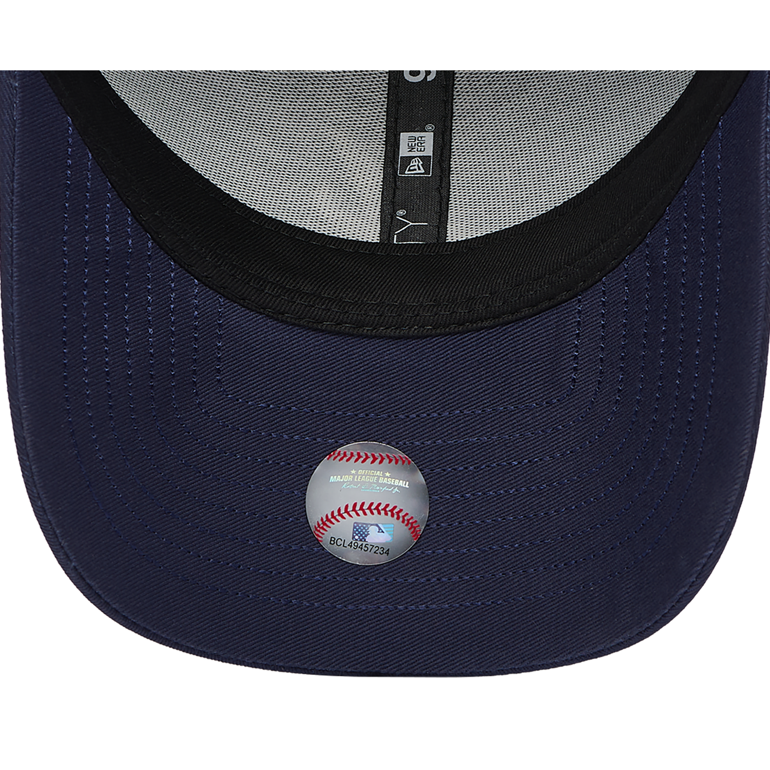 New Era Braves Visor Script 9FORTY Cap - Men's - Navy/White
