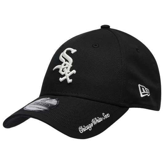 New Era White Sox Visor Script 9FORTY Cap - Men's - Black/White