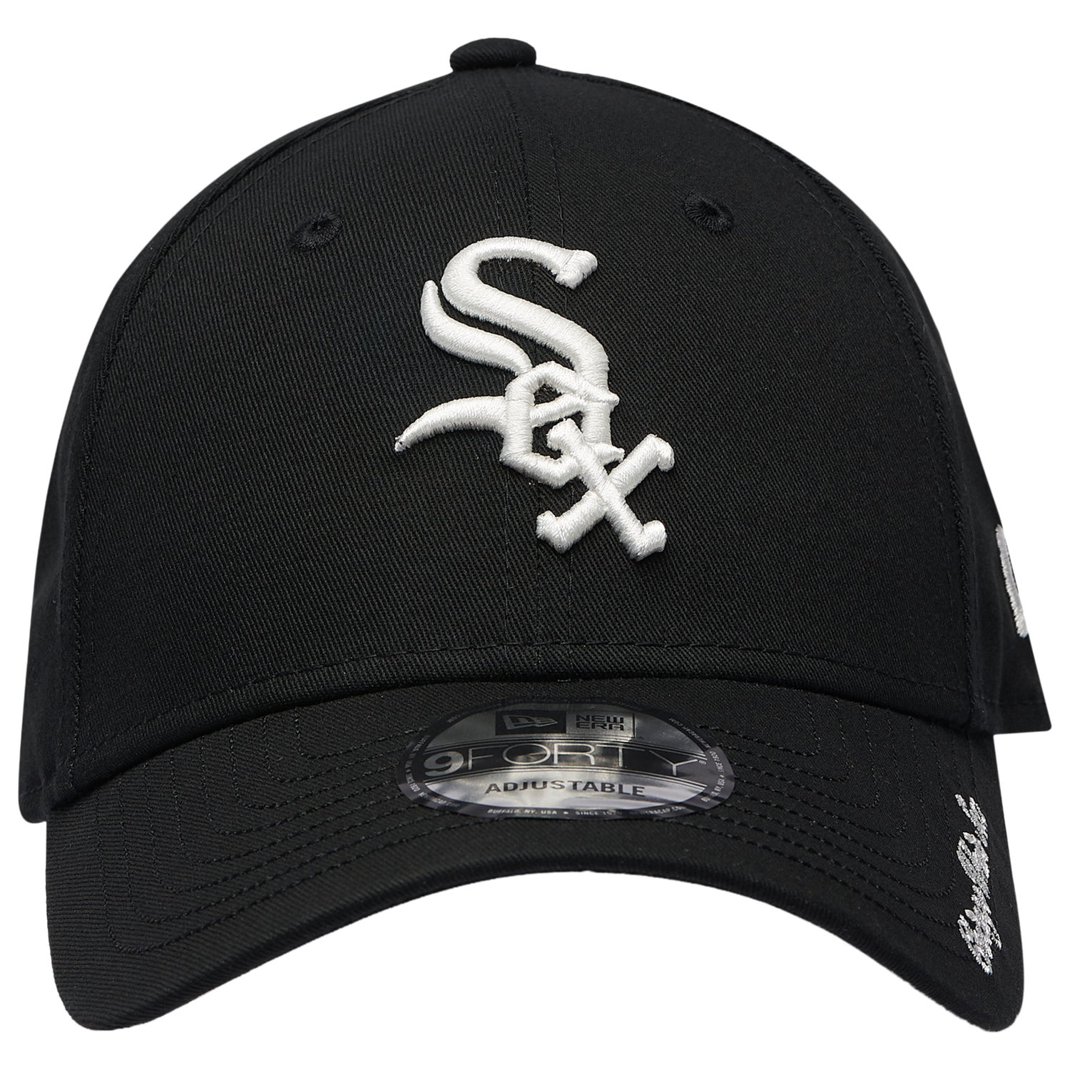 New Era White Sox Visor Script 9FORTY Cap - Men's - Black/White