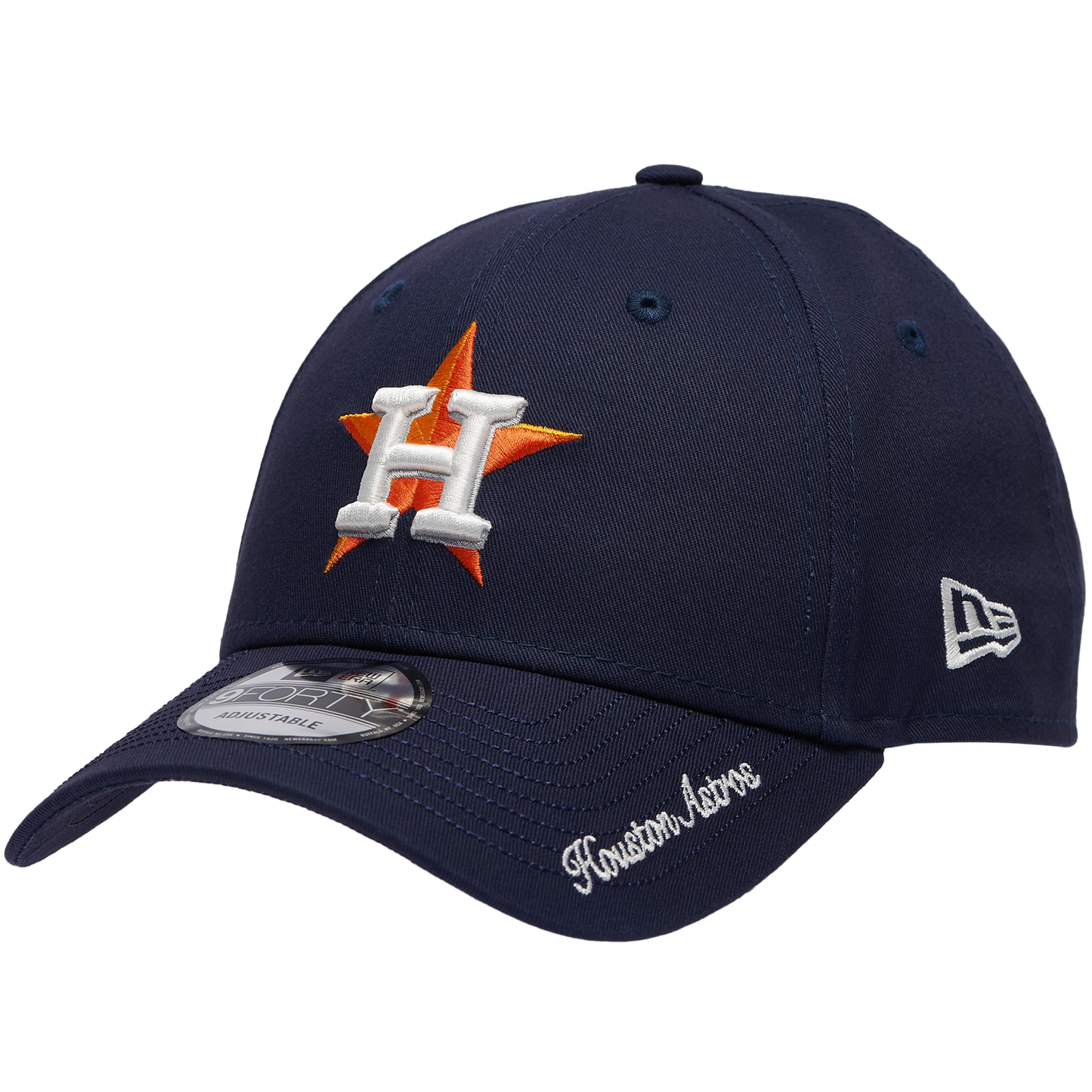New Era Astros Visor Script 9FORTY Cap - Men's - Navy/White