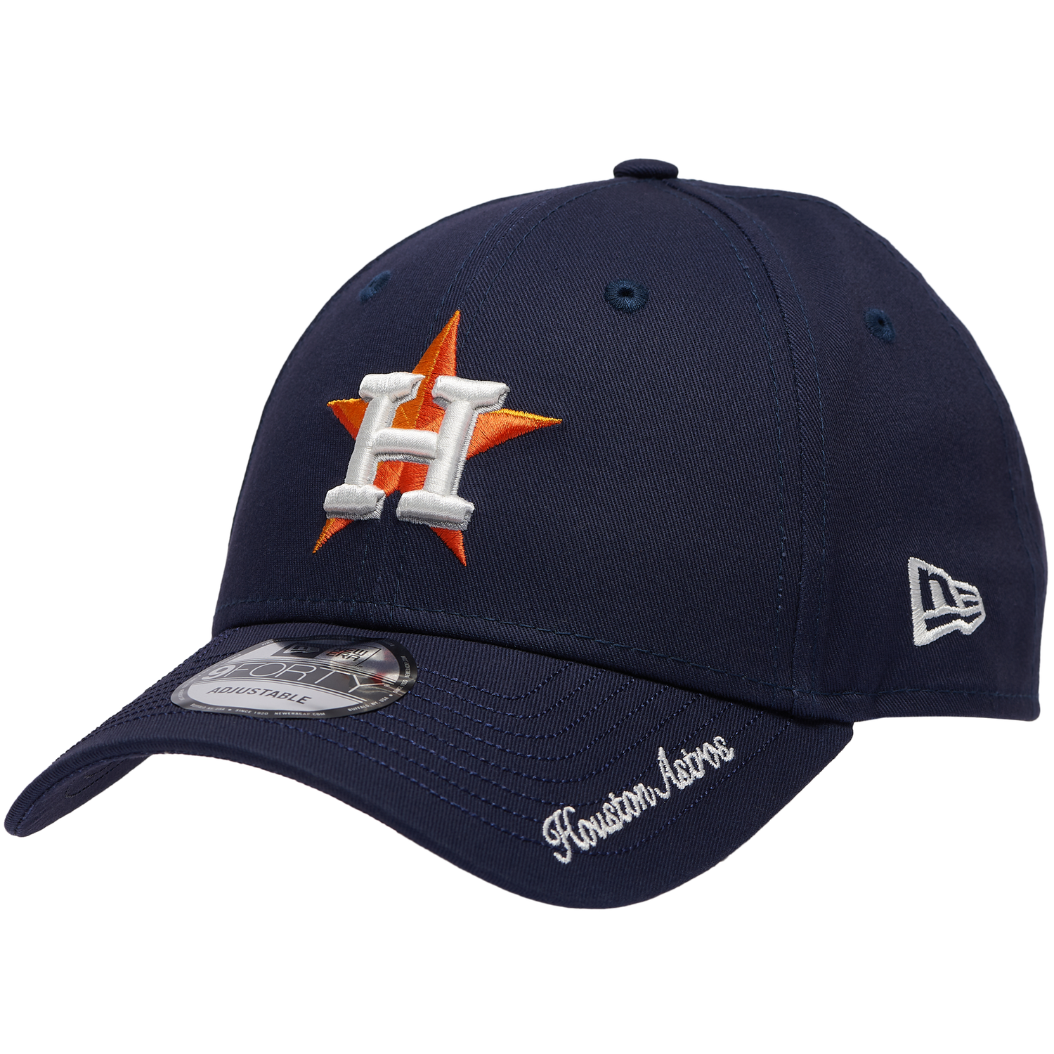 New Era Astros Visor Script 9FORTY Cap - Men's - Navy/White