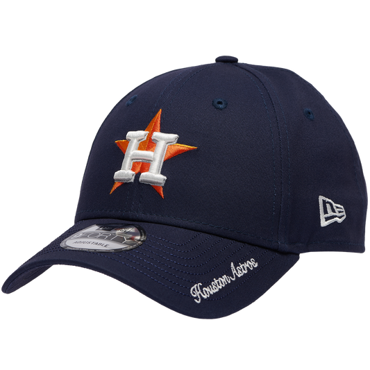 New Era Astros Visor Script 9FORTY Cap - Men's - Navy/White