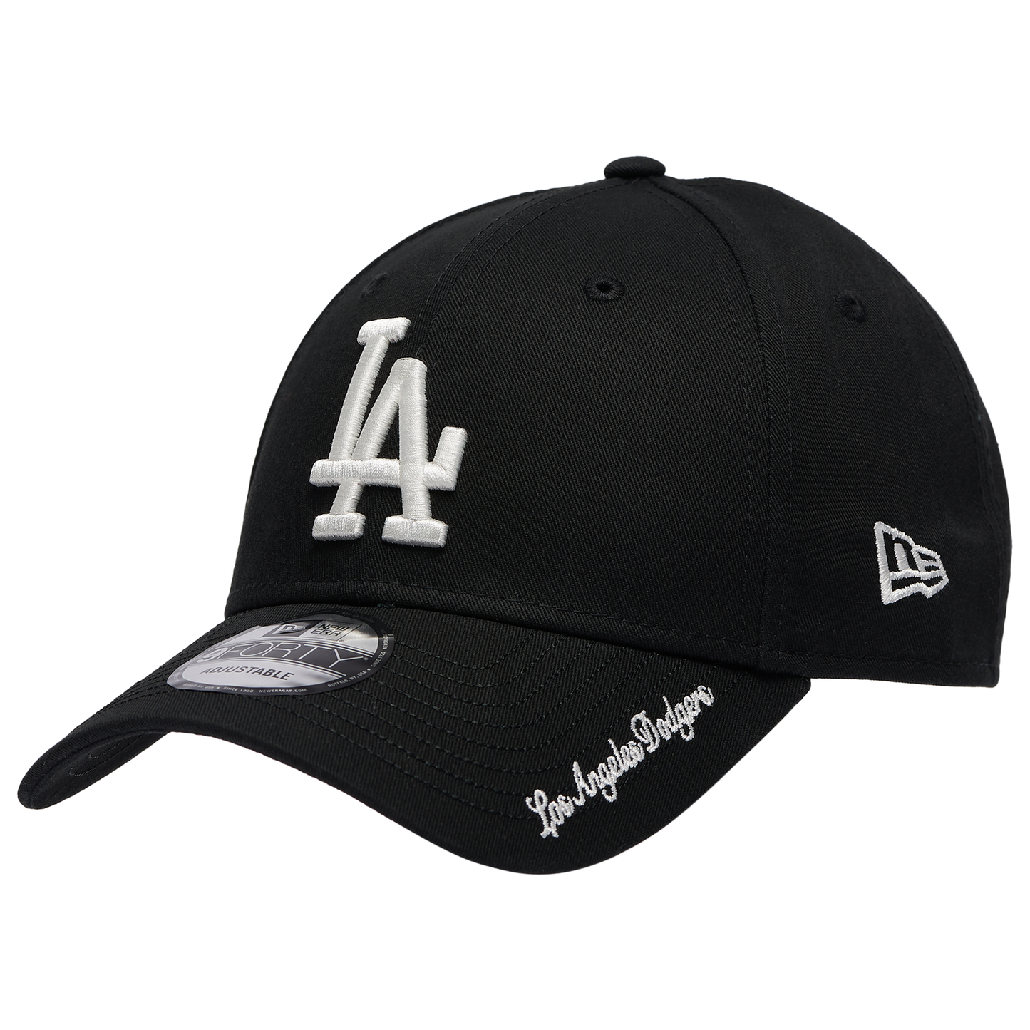 New Era Dodgers Visor Script 9FORTY Cap - Men's - Black/White