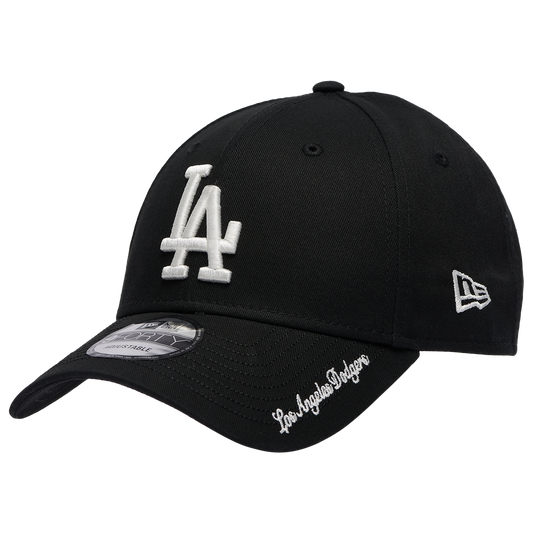 New Era Dodgers Visor Script 9FORTY Cap - Men's - Black/White