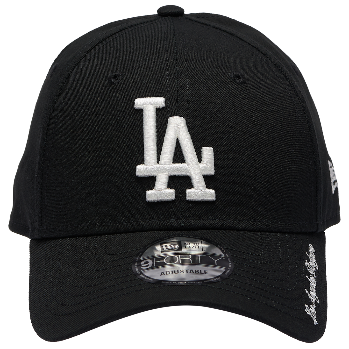 New Era Dodgers Visor Script 9FORTY Cap - Men's - Black/White