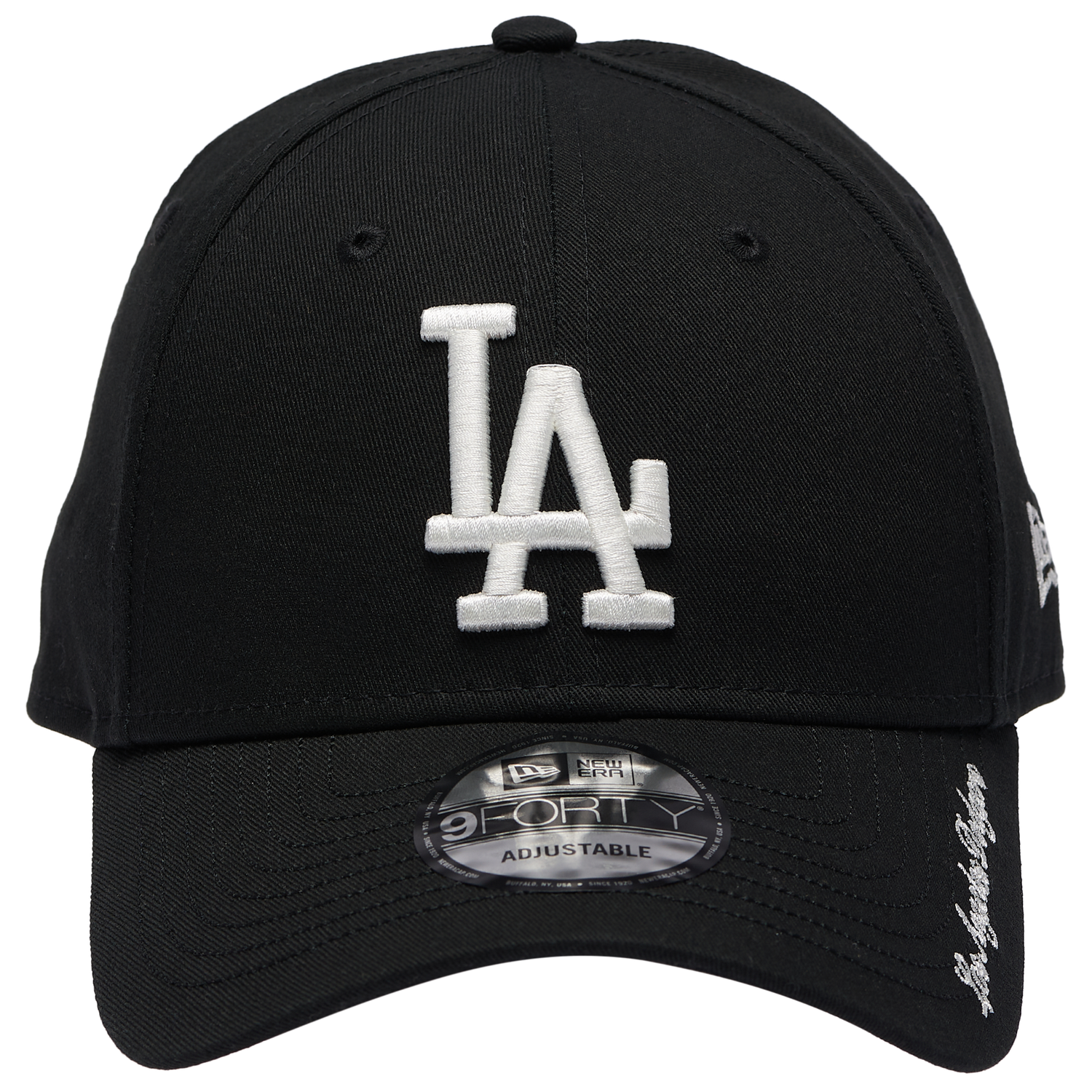 New Era Dodgers Visor Script 9FORTY Cap - Men's - Black/White