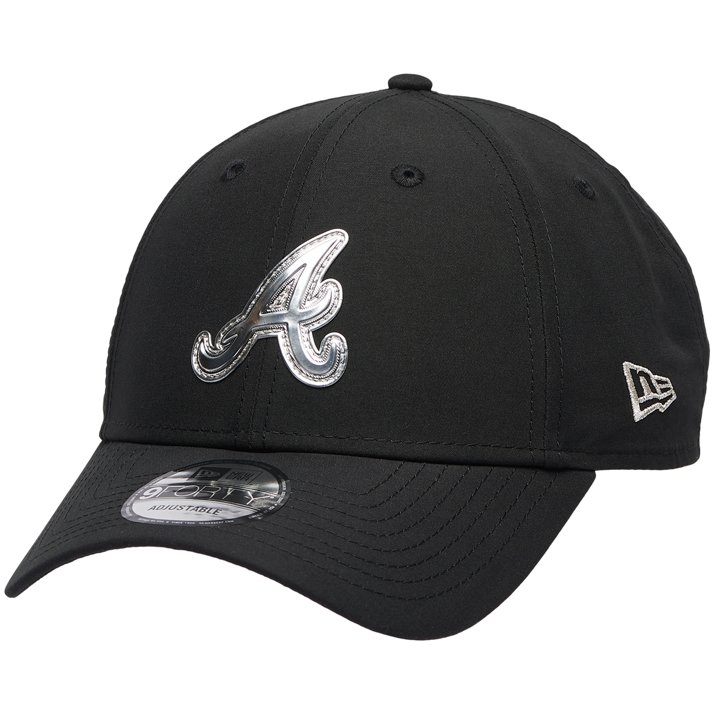 New Era Braves Pin 9FORTY Cap - Men's - Black/White