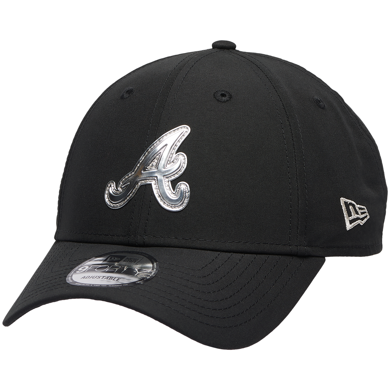 New Era Braves Pin 9FORTY Cap - Men's - Black/White