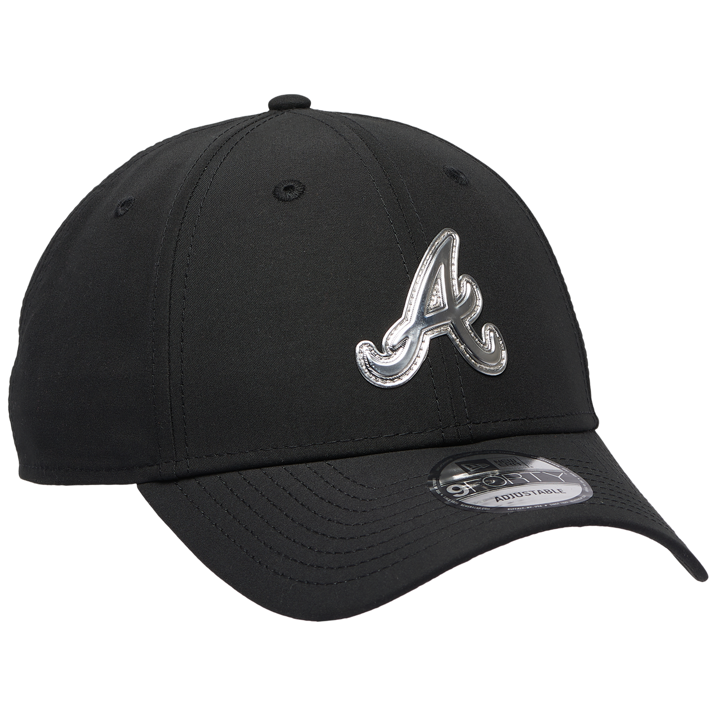 New Era Braves Pin 9FORTY Cap - Men's - Black/White