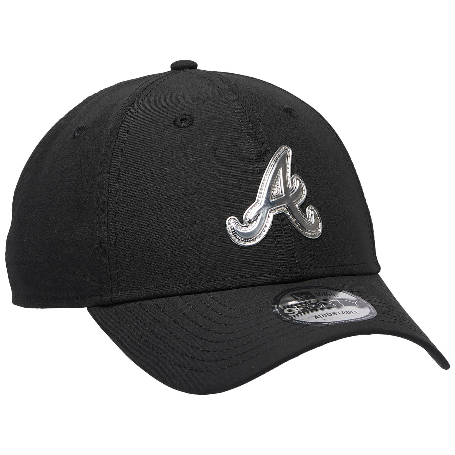 New Era Braves Pin 9FORTY Cap - Men's - Black/White