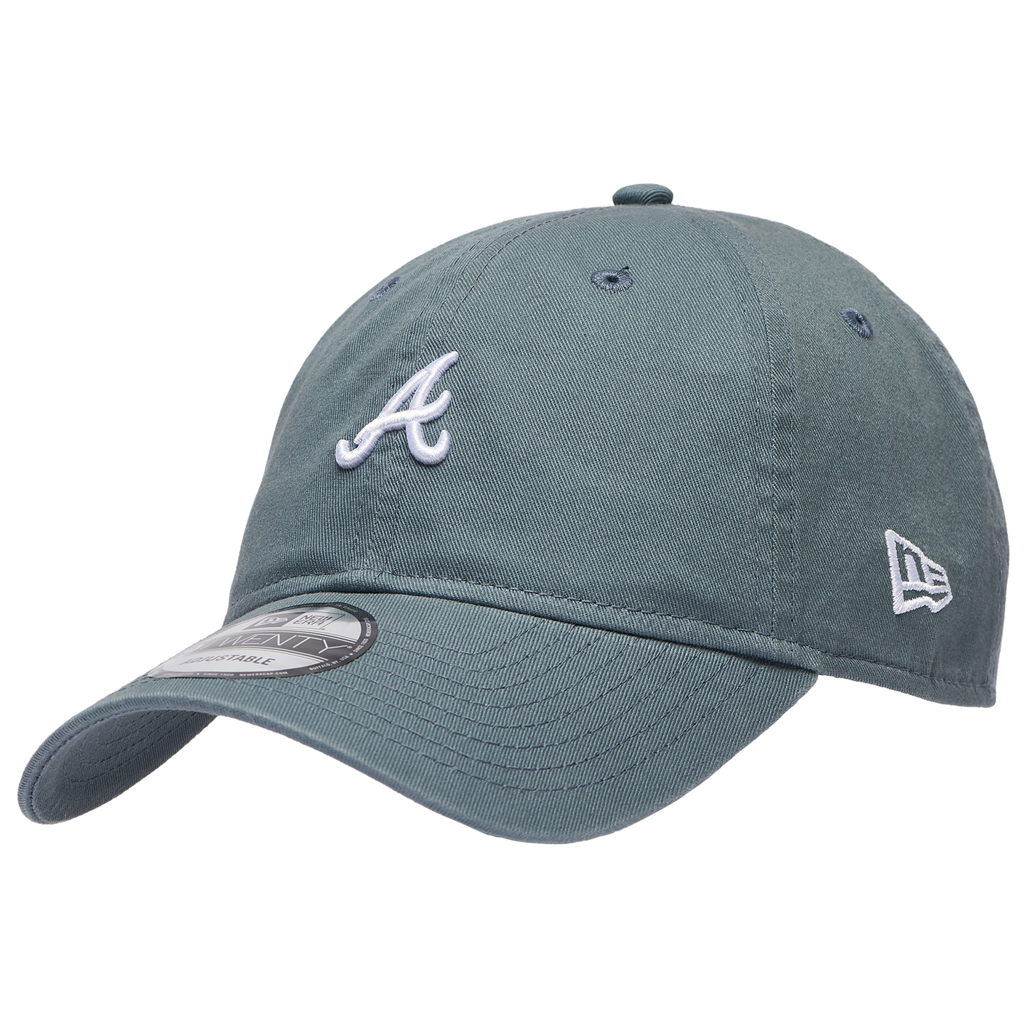 New Era Braves Washed Mini 9TWENTY Cap - Men's - Dark Grey/White
