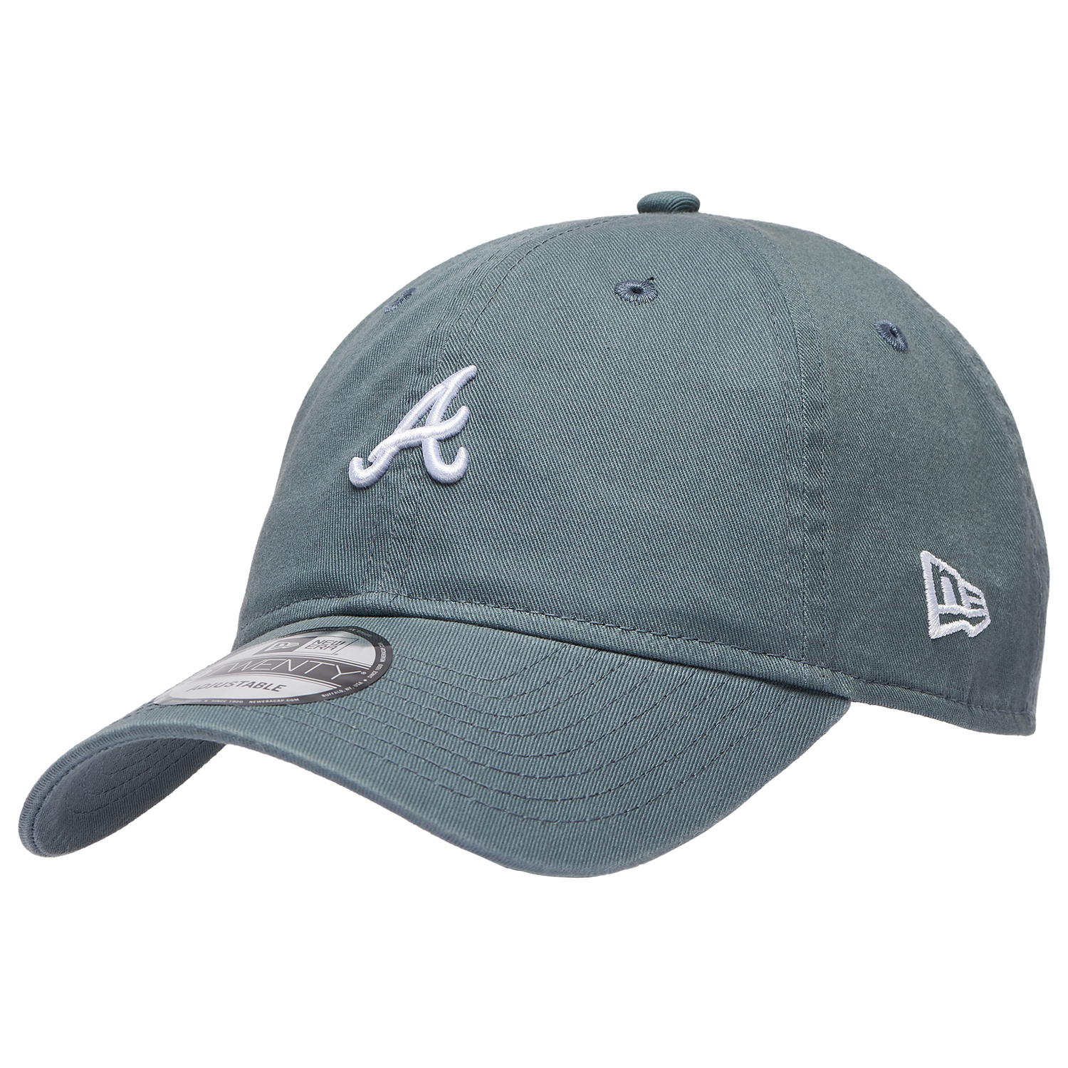 New Era Braves Washed Mini 9TWENTY Cap - Men's - Dark Grey/White