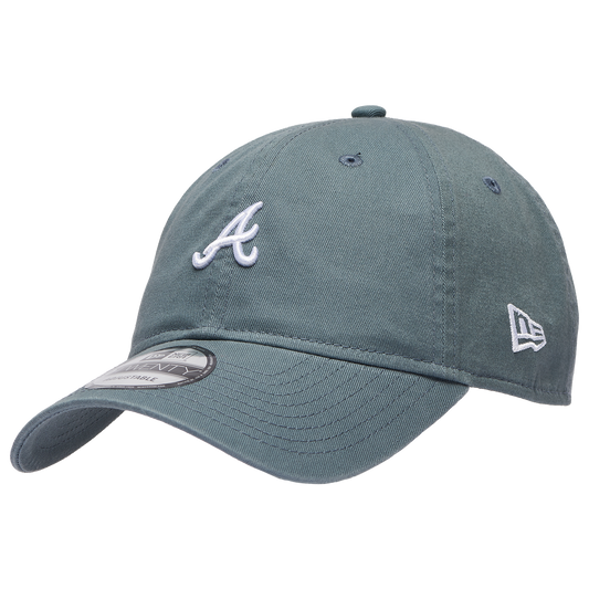 New Era Braves Washed Mini 9TWENTY Cap - Men's - Dark Grey/White