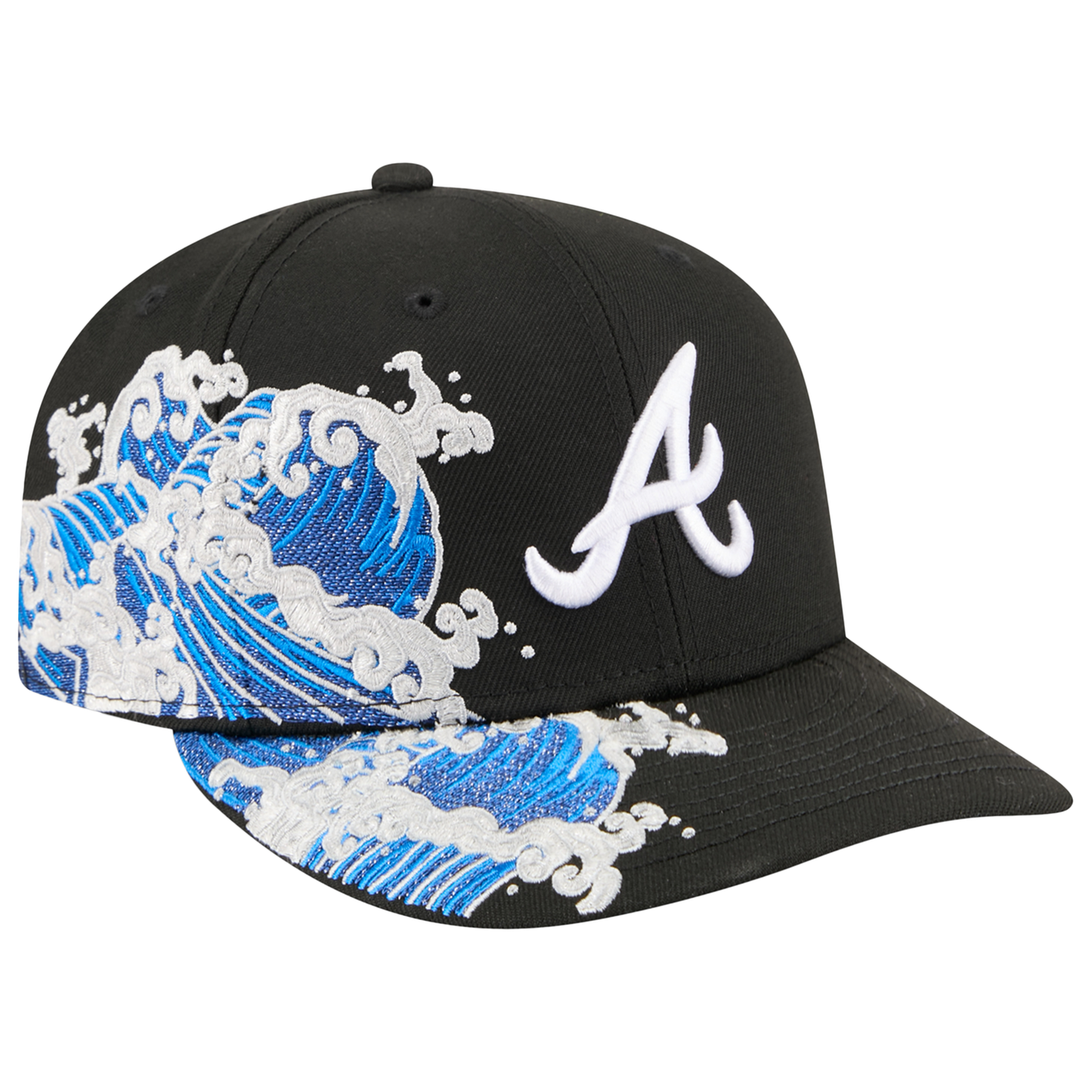 New Era Braves VISSURF 5950 Cap - Men's - Black/Blue