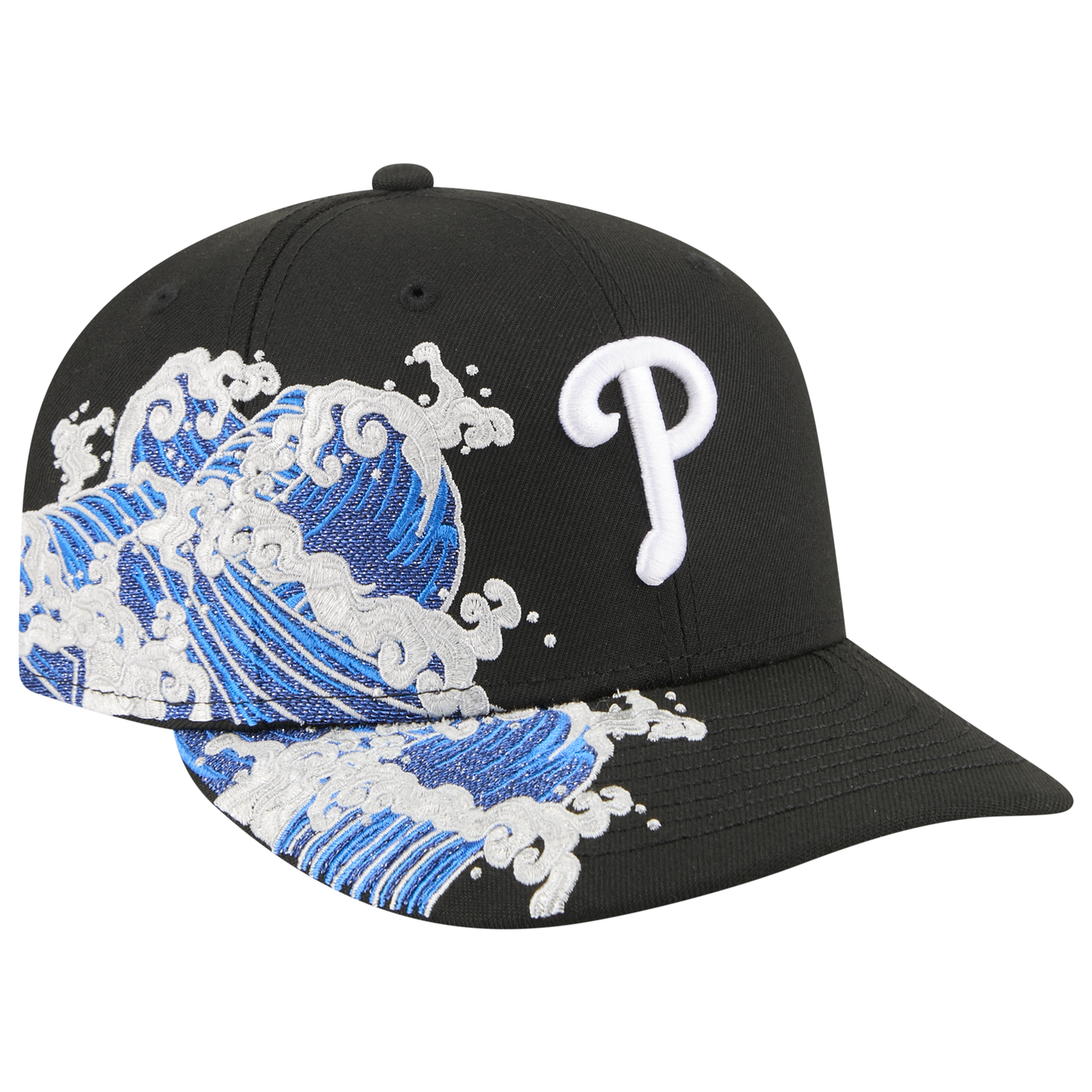 New Era Phillies VISSURF 5950 Cap - Men's - Blue/Black