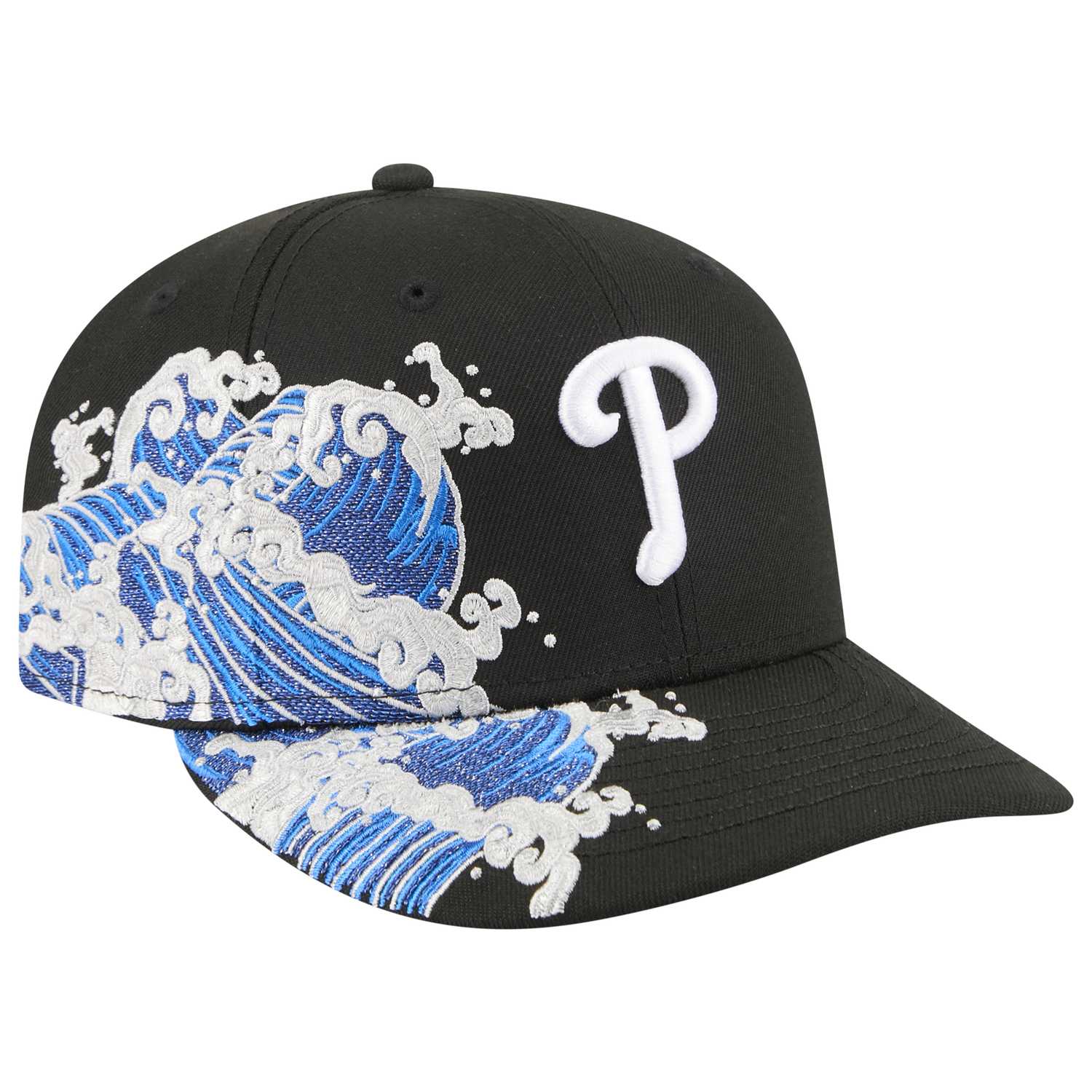 New Era Phillies VISSURF 5950 Cap - Men's - Blue/Black