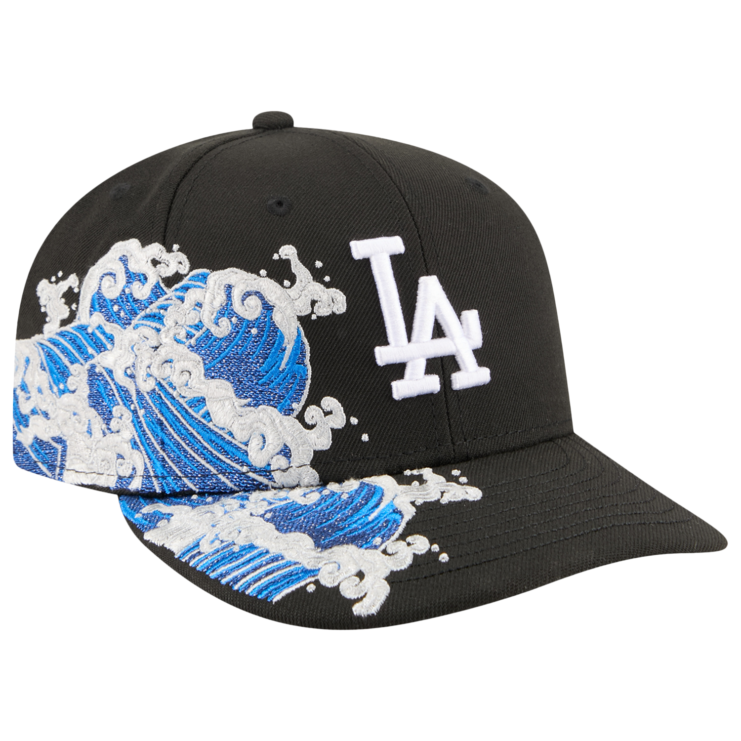 New Era Dodgers VISSURF 5950 Cap - Men's - Black/Blue