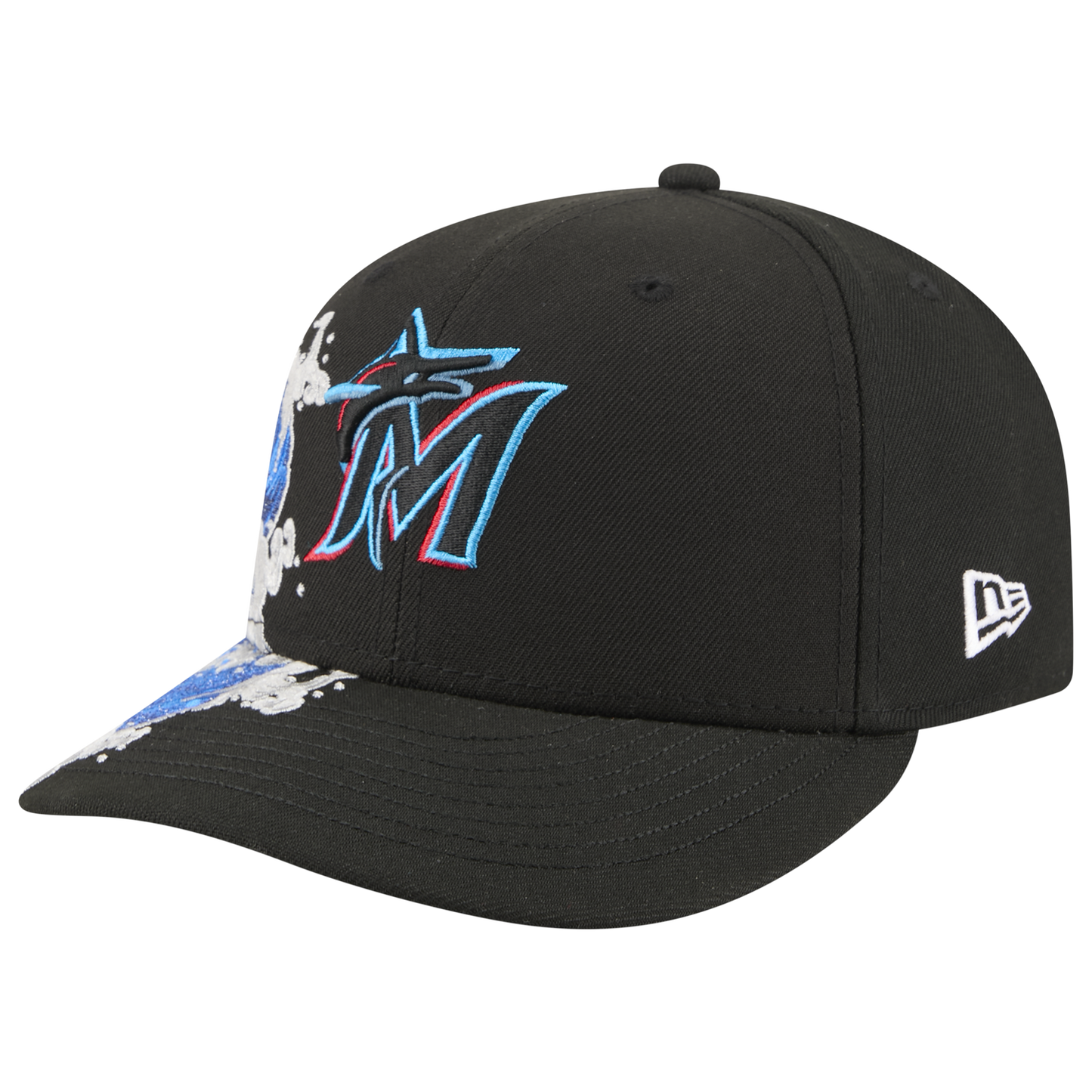 New Era Marlins VISSURF 5950 Cap - Men's - Black/Blue