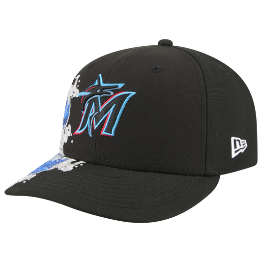New Era Marlins VISSURF 5950 Cap - Men's - Black/Blue