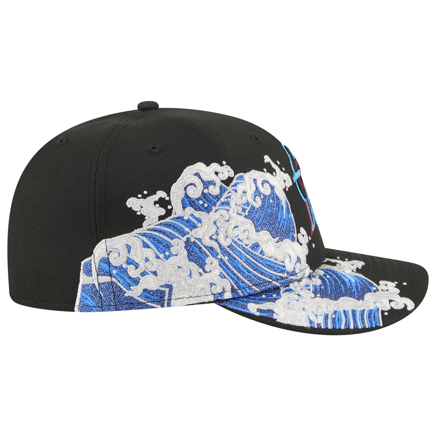 New Era Marlins VISSURF 5950 Cap - Men's - Black/Blue