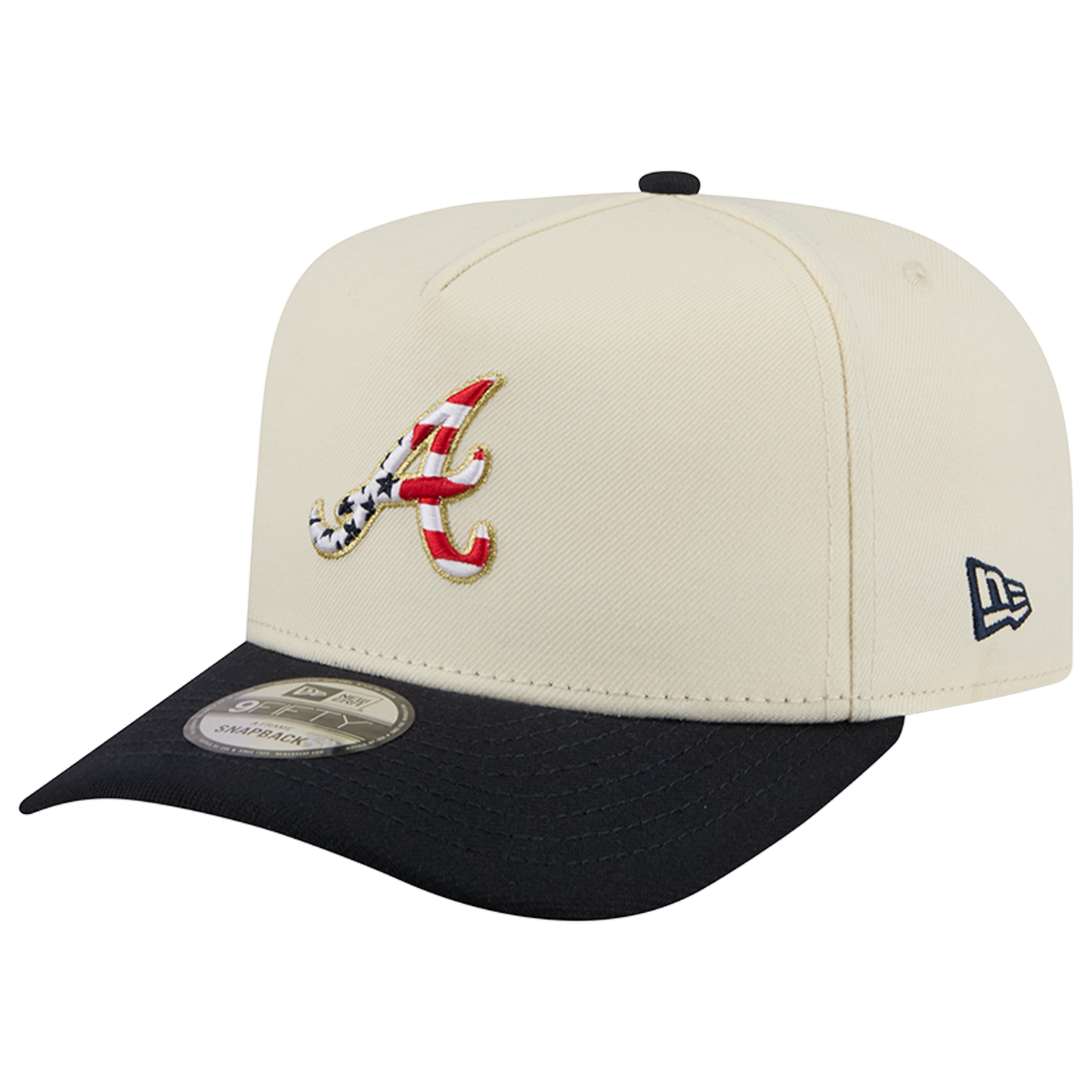 New Era Braves AM 950 A Frame Cap - Men's - White/Navy/Red