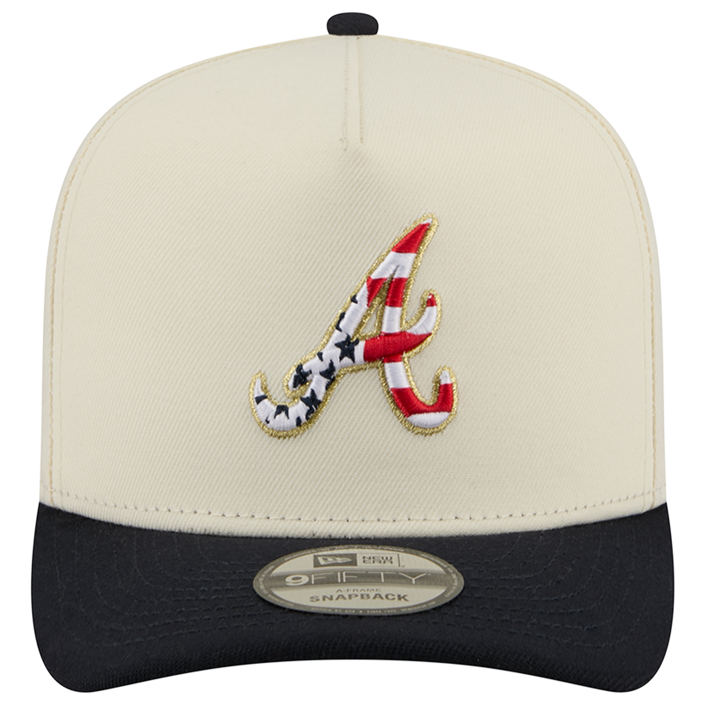 New Era Braves AM 950 A Frame Cap - Men's - White/Navy/Red