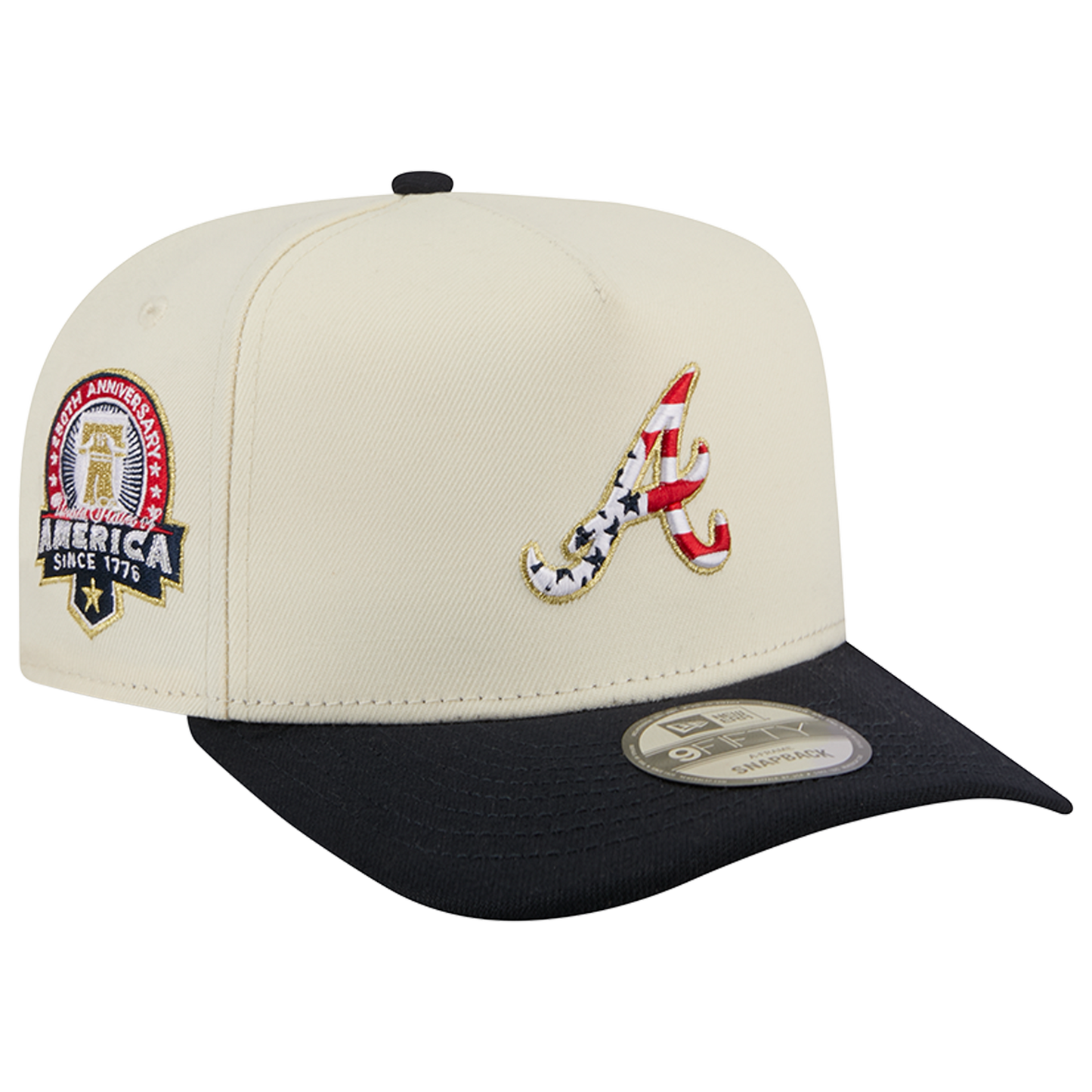 New Era Braves AM 950 A Frame Cap - Men's - White/Navy/Red