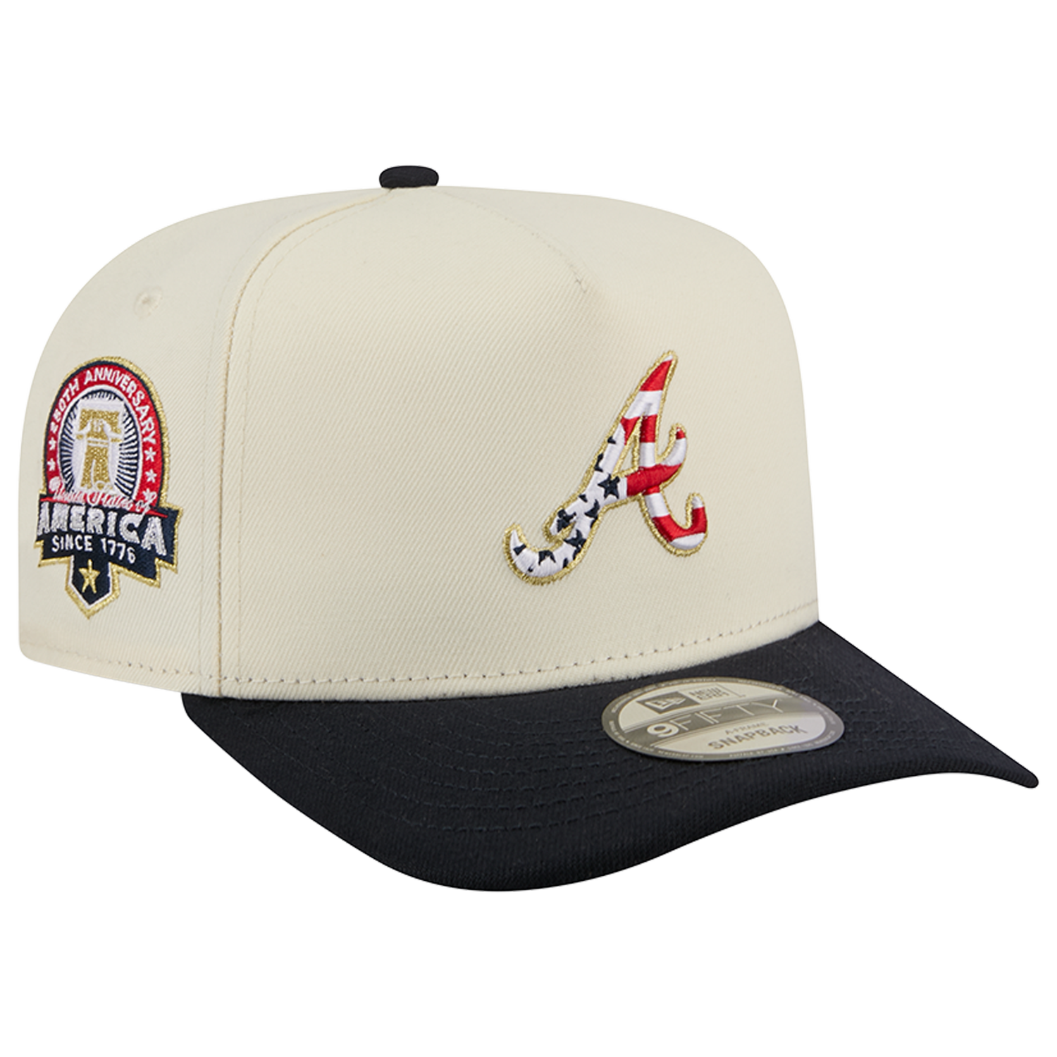 New Era Braves AM 950 A Frame Cap - Men's - White/Navy/Red