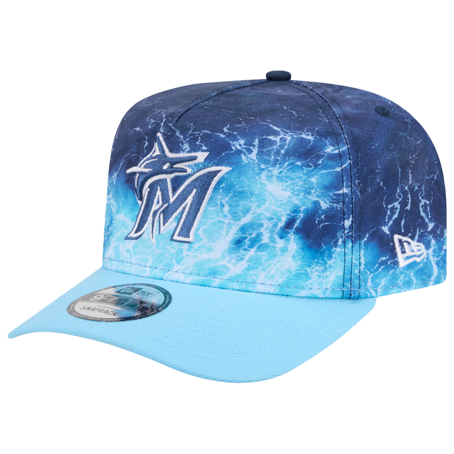 New Era Marlins Deep Water 950 A Frame Cap - Men's - Blue/Teal