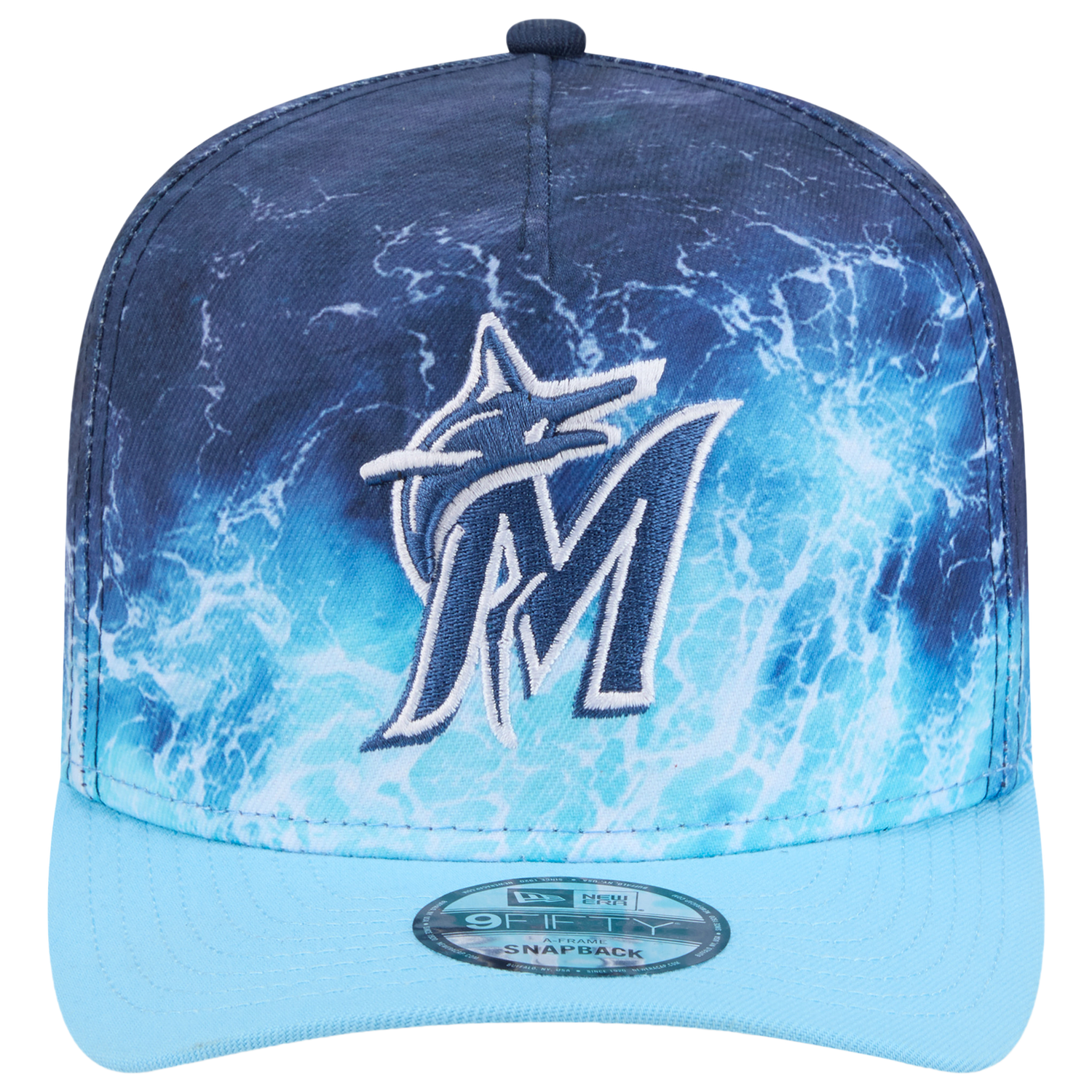 New Era Marlins Deep Water 950 A Frame Cap - Men's - Blue/Teal